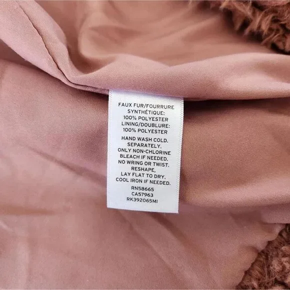 Melrose and Market Women’s Teddy Jacket Large Dusty Rose Fuzzy Faux Fur - Picture 8 of 9